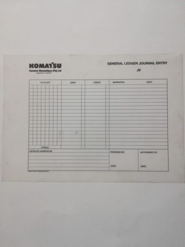 General Ledger Journal Entry  - Mozambique