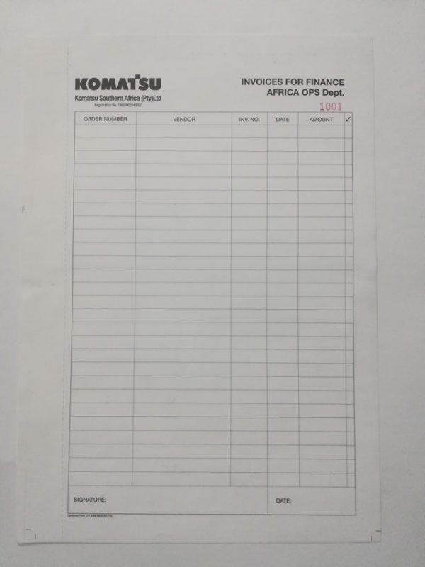 Invoice For Finance